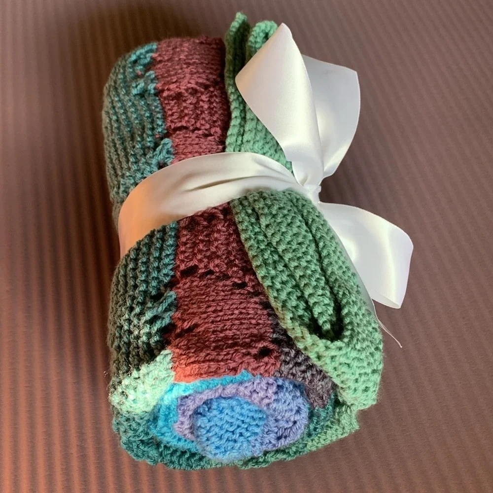 {Knit Baby Blanket} 💕heart design